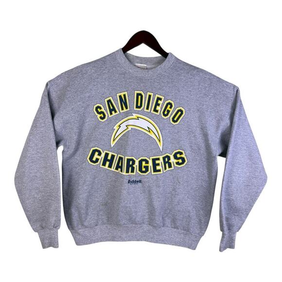 Vintage 90s San Diego Chargers Graphic Crewneck Sweatshirt Gray XL Made In USA - Picture 1 of 15